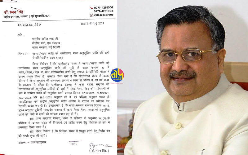 Dr. Raman Singh letter to Amit Shah