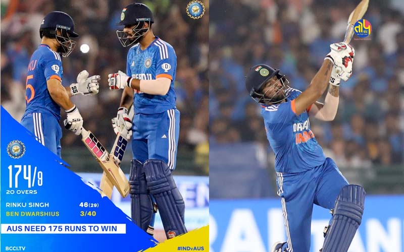 IND vs AUS T20 Match, India scored 174 runs in Raipur