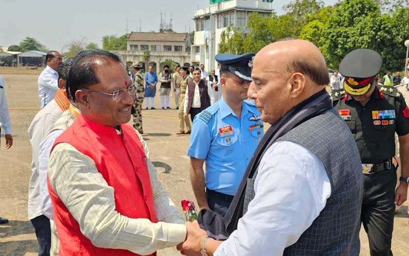 Rajnath Singh in Raipur